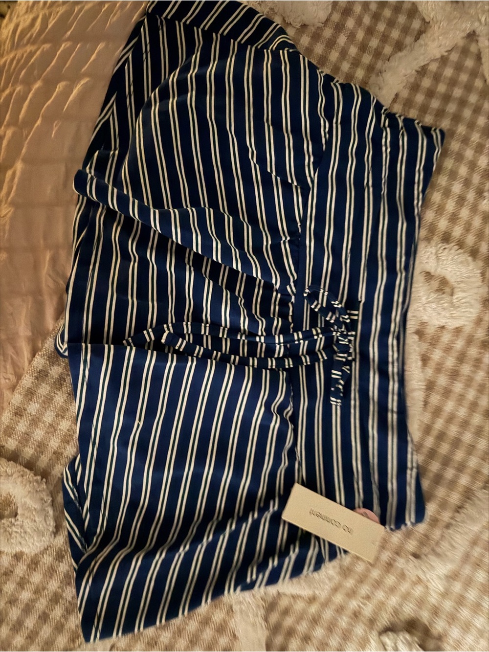 Navy and White Striped Skort